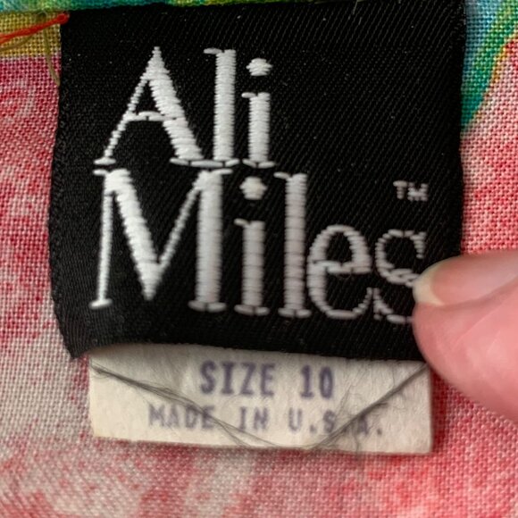 Vintage Ali Miles Womens Hawaiian Floral Top & Skirt Set Size 10 Sm/Med Tropical - Picture 2 of 9